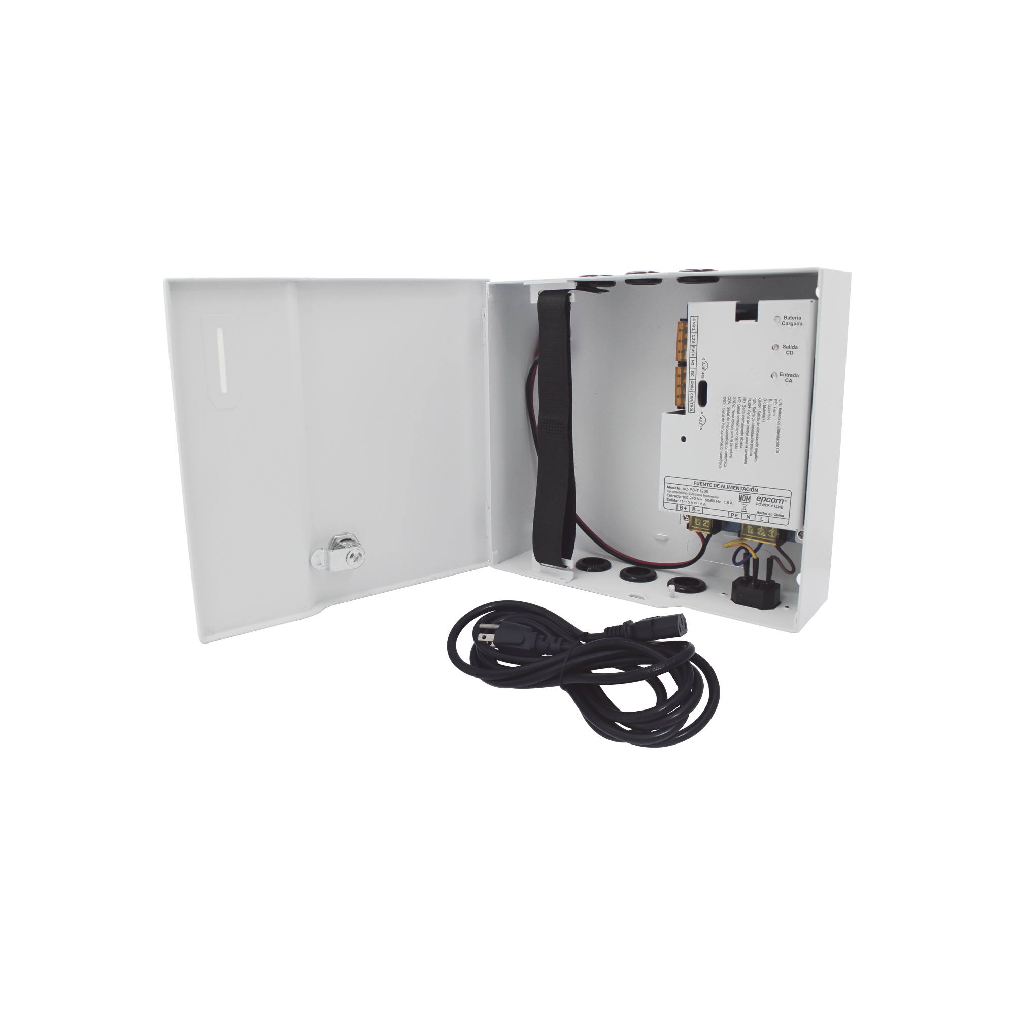 FUENTE DE ALIMENTACIÓN / 1 SALIDA 11-15 VCC / 5 A / TEMPORIZADOR INTEGRADO / CON CAPACIDAD DE BATERÍA DE RESPALDO / REQUIERE BATERÍA / APLICACIONES EN SISTEMAS DE CONTROL DE ACCESO-Fuentes de Poder-EPCOM POWERLINE-Bsai Seguridad & Controles