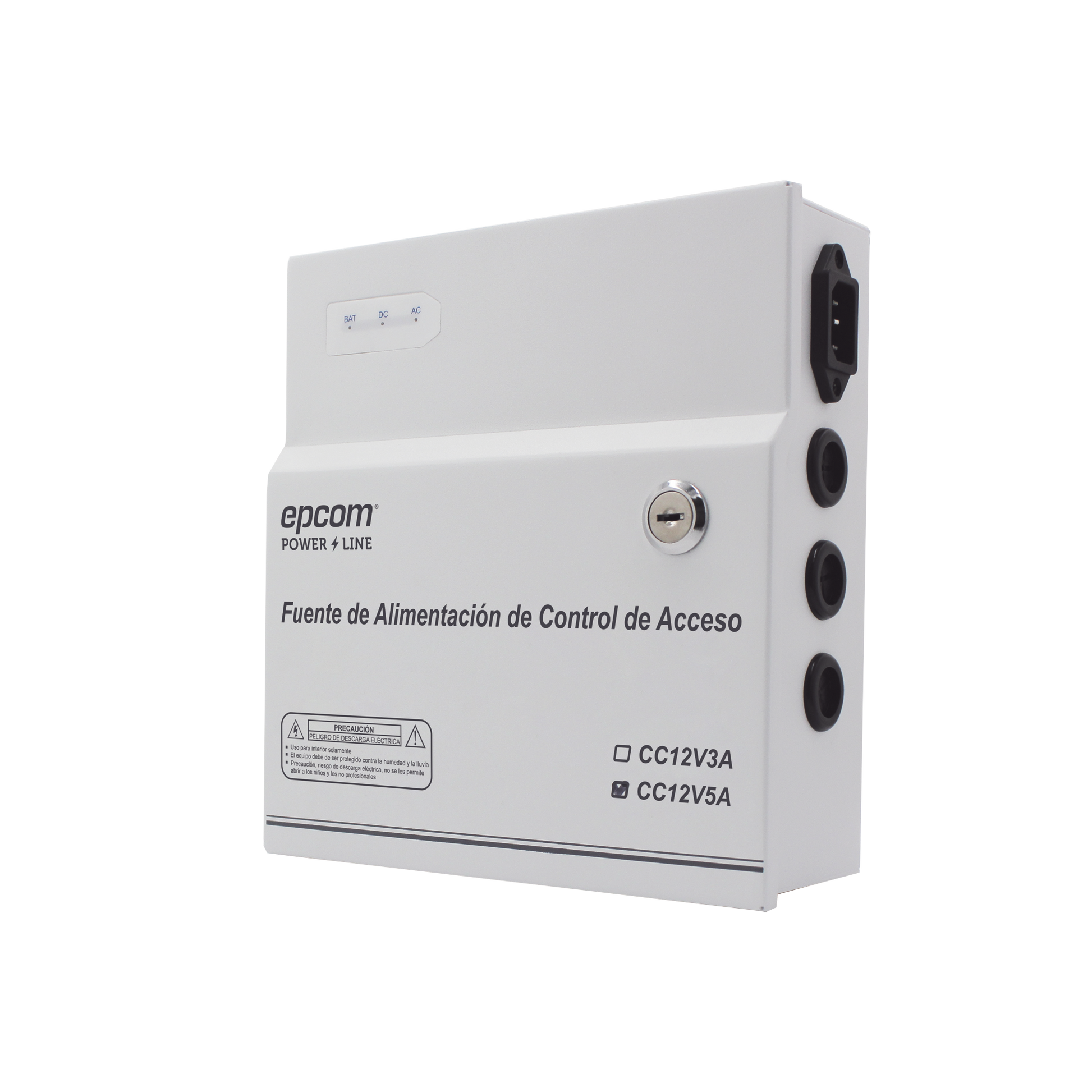 FUENTE DE ALIMENTACIÓN / 1 SALIDA 11-15 VCC / 5 A / TEMPORIZADOR INTEGRADO / CON CAPACIDAD DE BATERÍA DE RESPALDO / REQUIERE BATERÍA / APLICACIONES EN SISTEMAS DE CONTROL DE ACCESO-Fuentes de Poder-EPCOM POWERLINE-Bsai Seguridad & Controles