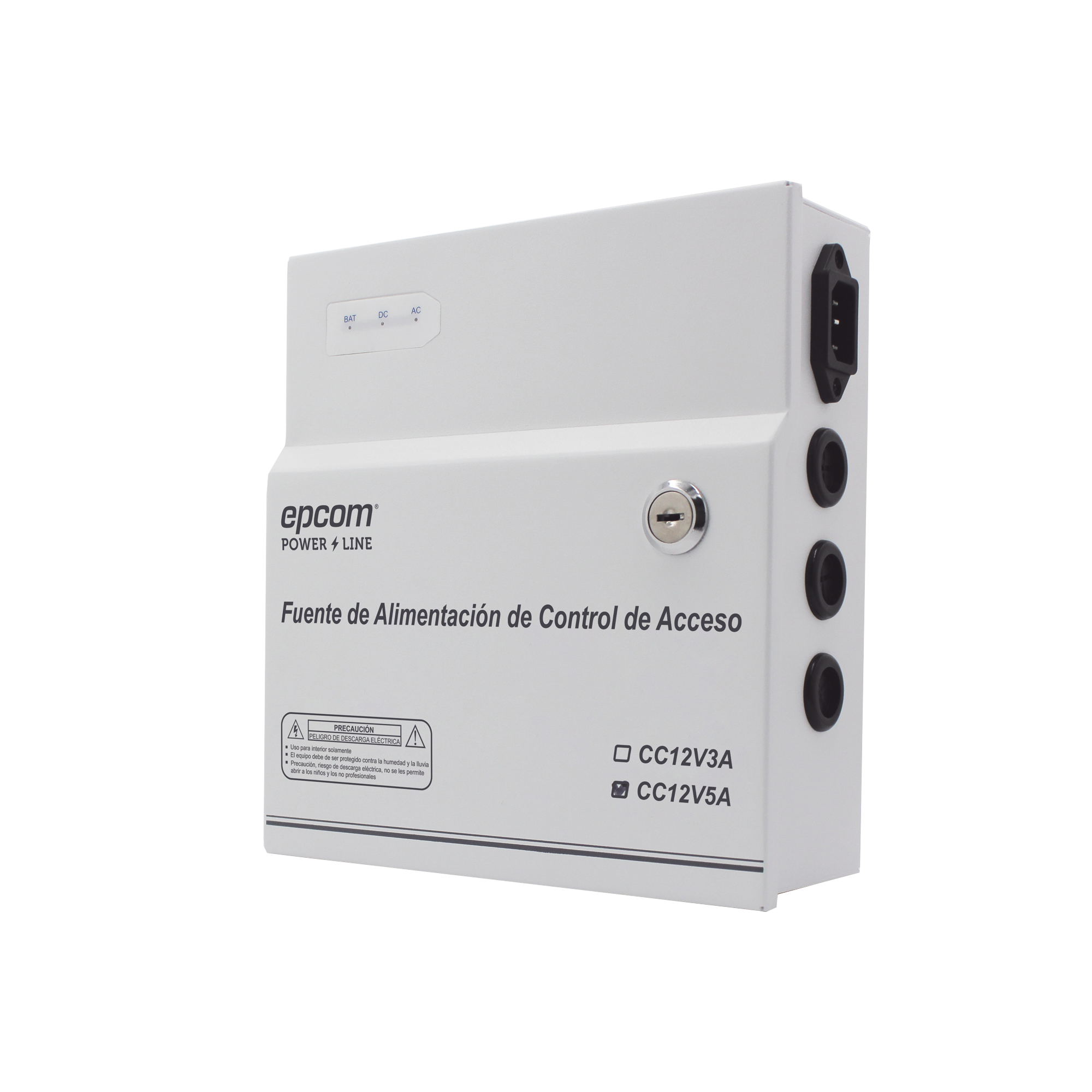 FUENTE DE ALIMENTACIÓN / 1 SALIDA 11-15 VCC / 5 A / TEMPORIZADOR INTEGRADO / CON CAPACIDAD DE BATERÍA DE RESPALDO / REQUIERE BATERÍA / APLICACIONES EN SISTEMAS DE CONTROL DE ACCESO-Fuentes de Poder-EPCOM POWERLINE-Bsai Seguridad & Controles