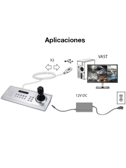 VIVOTEK AJ-002 - JOYSTICK PARA CAMARAS IP PTZ VIVOTEK / INTE RFACE USB / 28 BOTONES FLEXIBLES / COMPATIBLE CON SOFTWARE VAST / ADAPTADOR DE ALIMENTACION 120VCA A-Teclados y Joystick-VIVOTEK-VIA051001-Bsai Seguridad & Controles