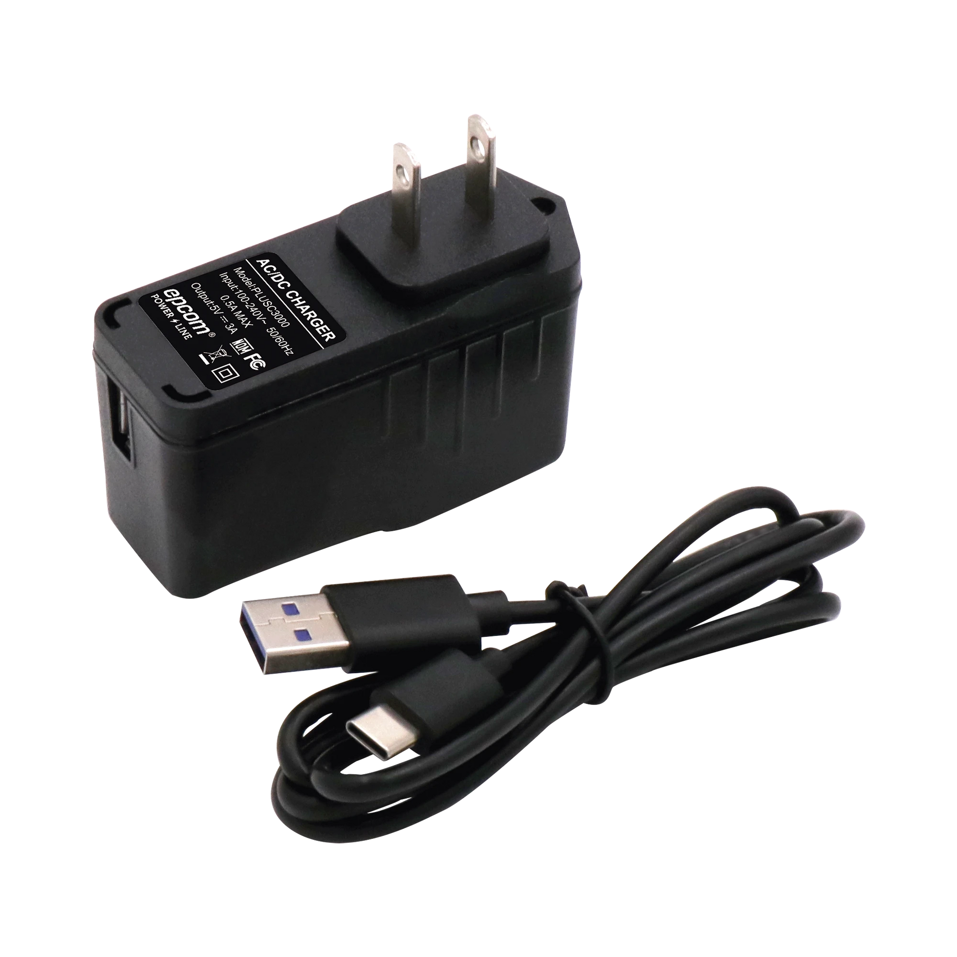 ADAPTADOR DE PARED DE 5 VCC, @ 3 A CON MICRO-USB TIPO C-Energía-EPCOM POWERLINE-PLUSC3000-Bsai Seguridad & Controles