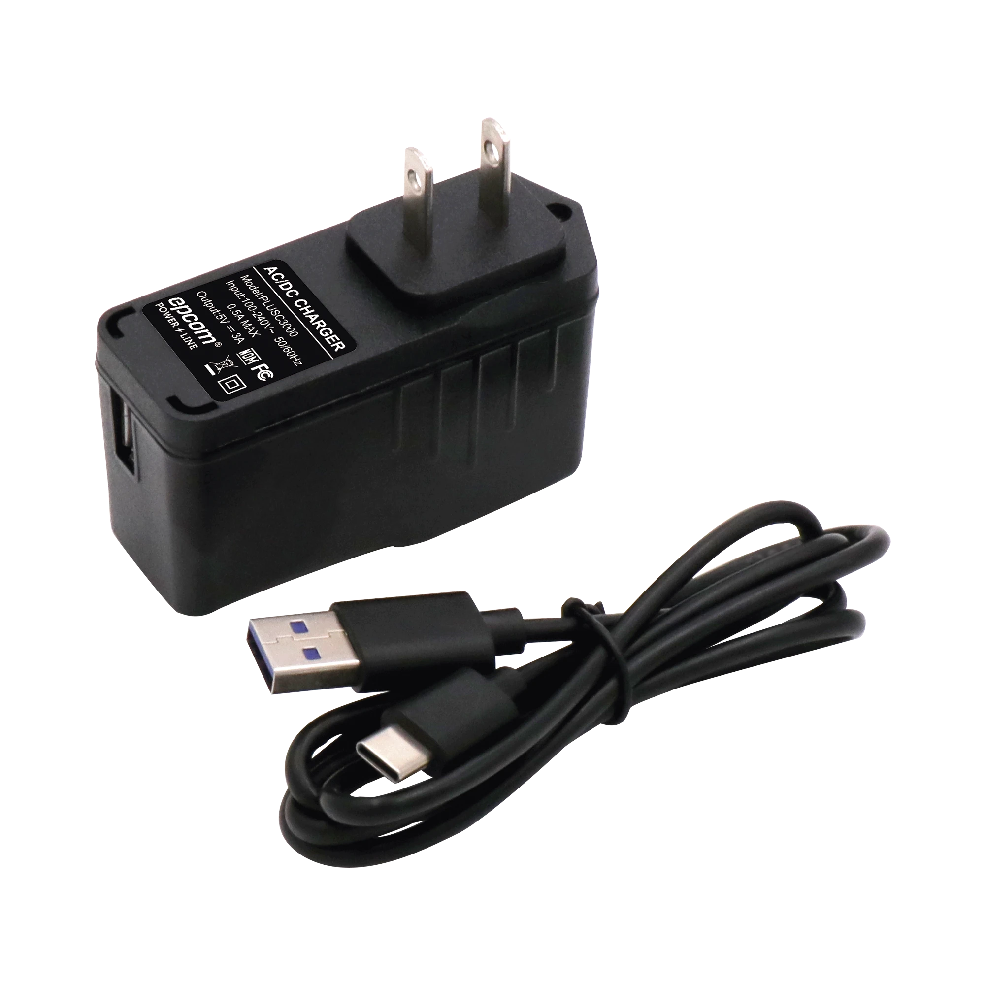 ADAPTADOR DE PARED DE 5 VCC, @ 3 A CON MICRO-USB TIPO C-Energía-EPCOM POWERLINE-Bsai Seguridad & Controles