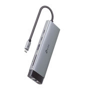 ADAPTADOR HUB 9 EN 1, 1 PUERTO USB-C ENTRADA, 1 PUERTO HDMI 4K, 1 PUERTO ETHERNET GIGABIT, 1 PUERTO SD Y MICROSD, 1 PUERTO USB-C Y 3 PUERTOS USB-A-Equipo de Cómputo-TP-LINK-Bsai Seguridad & Controles