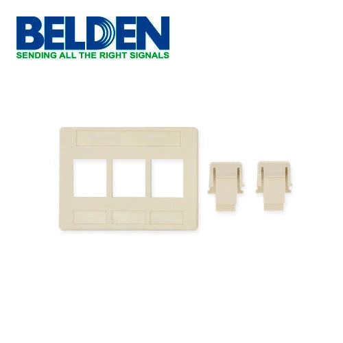 ADAPTADOR MODULAR KEYCONNECT BELDEN AX102291 3 PUERTOS COMPATIBLE CON JACKS CAT6A CAT6 CAT5E FIBRA Y COAXIAL COLOR BLANCO USO INTERIOR MATERIAL PLÁSTICO UL94V-Canalizacion-BELDEN-AX102291-Bsai Seguridad & Controles