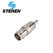 ADAPTADOR STEREN 200-170 CON CONECTOR HEMBRA BNC A MACHO RCA-Adaptadores-STEREN-Bsai Seguridad & Controles