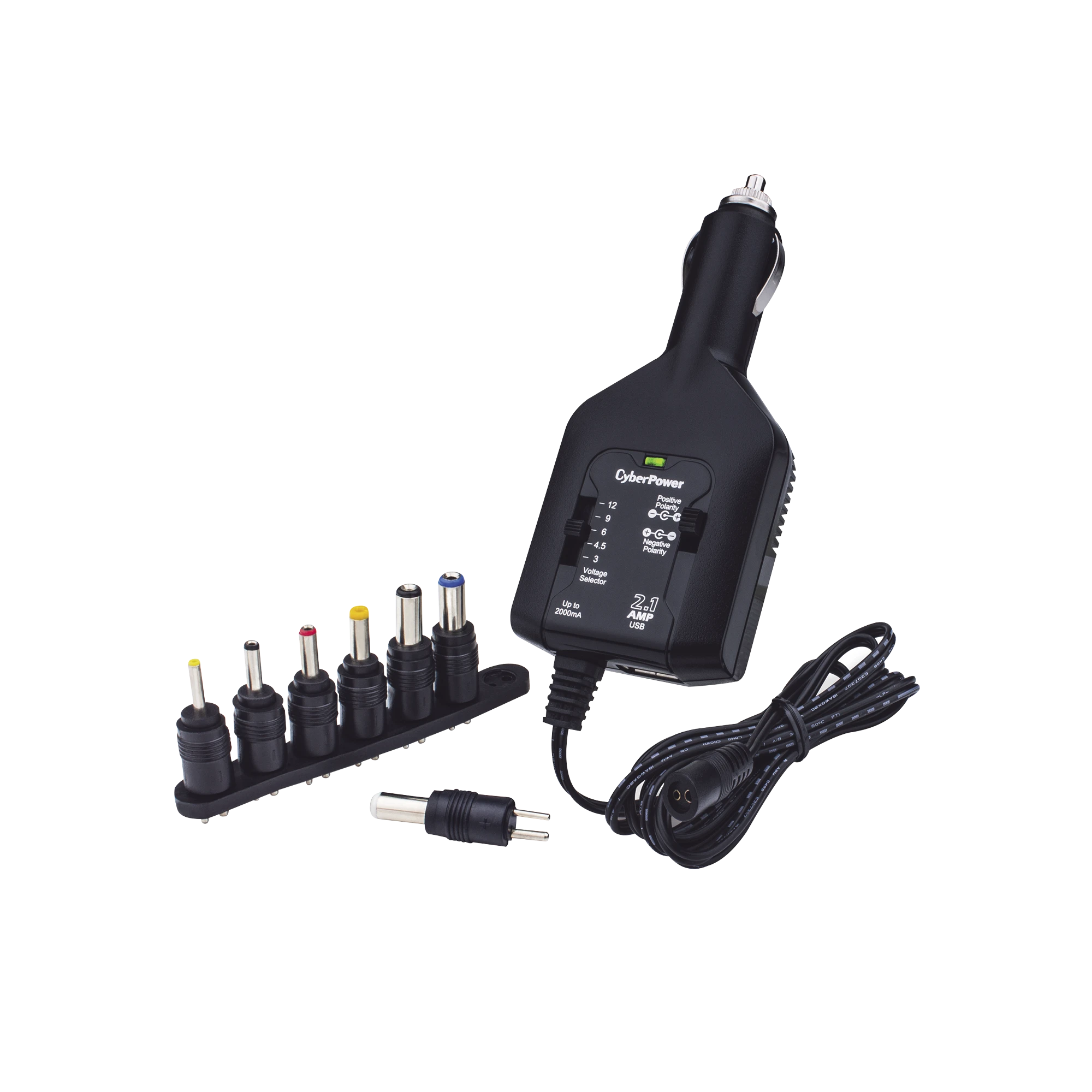 ADAPTADOR UNIVERSAL DE ALIMENTACIÓN, CON ENTRADA 12 VCC DE VEHÍCULO, Y SALIDA AJUSTABLE DE 3-12 VCC 2000MA-Herramientas-CYBERPOWER-Bsai Seguridad & Controles