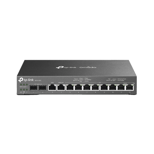 ROUTER OMADA VPN / SDN MULTI-WAN 1G / SWITCH CON POE Y CONTROLADOR / 2 PUERTO WAN/LAN SFP 1G / 1 PUERTO RJ45 WAN / 1 PUERTO WAN/LAN RJ45 / 8 PUERTOS POE+ LAN RJ45 / 24,980 SESIONES CONCURRENTES / ADMINISTRACIÓN POR CONTROLADOR OMADA O STAND-ALONE-Networking-TP-LINK-ER7212PC-Bsai Seguridad & Controles