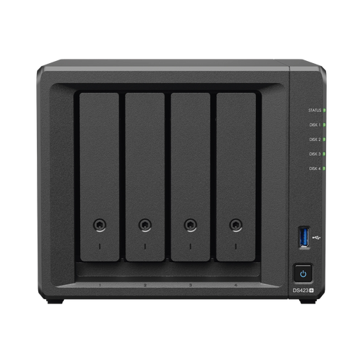 SERVIDOR NAS DE 4 BAHÍAS / HASTA 72 TB / SERVICIO NUBE GRATIS (P2P) / ADMINISTRACIÓN REMOTA Y RESPALDO PROGRAMADO-Cámaras IP y NVRs-SYNOLOGY-DS423PLUS-Bsai Seguridad & Controles