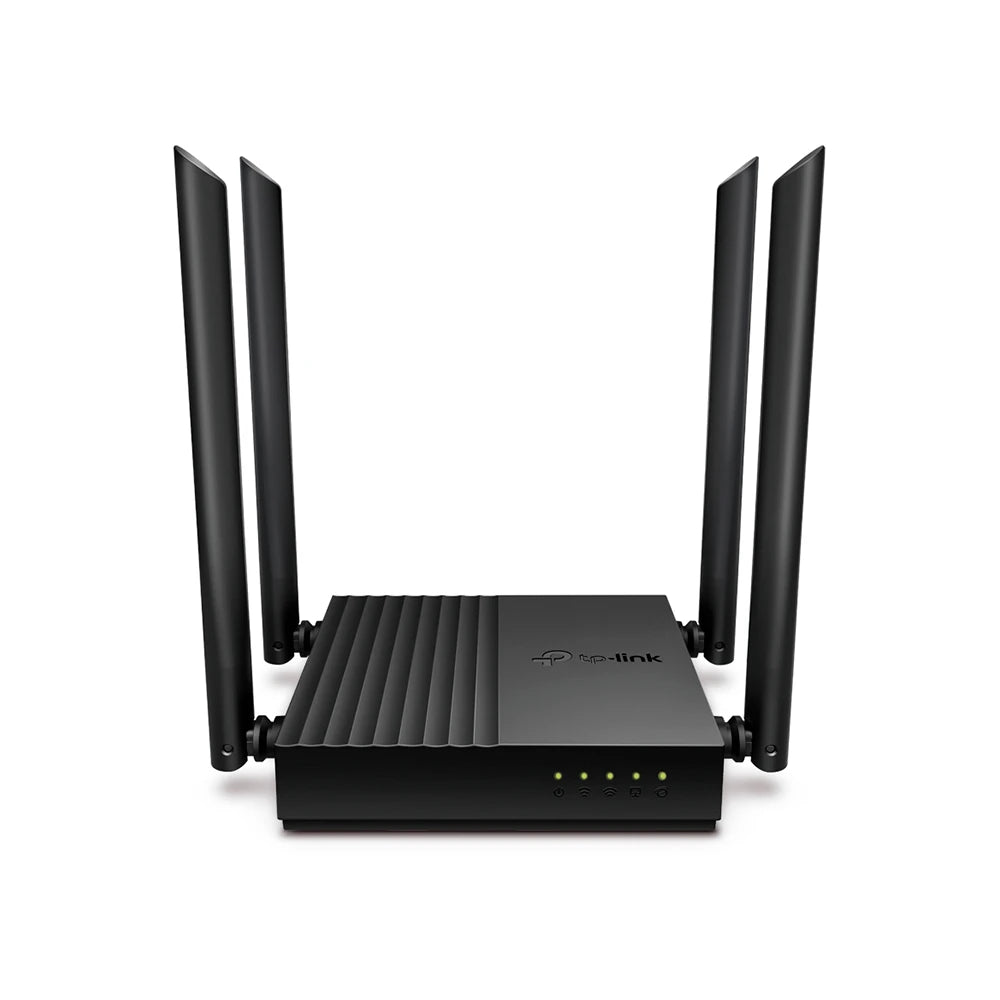 ROUTER INALAMBRICO TP-LINK ARCHER C64 AC1200 DUAL BAND/400MBPS 2.4GHZ / 867 MBPS 5 GHZ/ 1 PUERTO WAN 10/100/1000MBPS / 4 PUERTOS LAN 10/100/1000MBPS / TECNOLOGIA MU-MIMO /ADMINISTRACION VIA APP TETHER-Ruteadores y APS-TP-LINK-Bsai Seguridad & Controles
