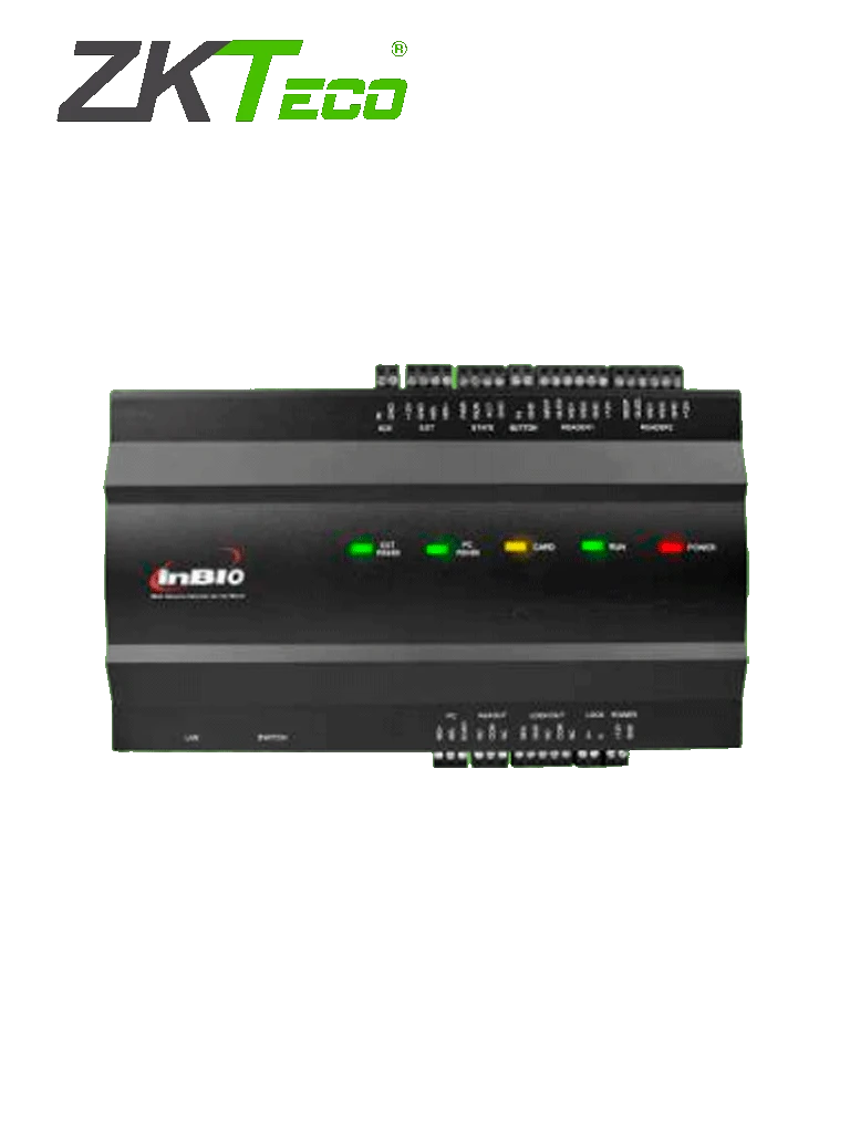 ZKTECO INBIO160B - PANEL DE CONTROL DE ACCESO PROFESIONAL / 1 PUERTA / 20 MIL HUELLAS / PULL / ADMITE BIOMETRÍA-Paneles de Control-ZKTECO-Bsai Seguridad & Controles