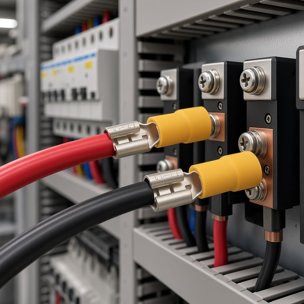 TERMINAL HEMBRA AISLADA / 0.250 PULGADAS / CALIBRE 12 - 10 AWG / PUSH-ON / PAQUETE 25 PIEZAS [AE55096] instalado
