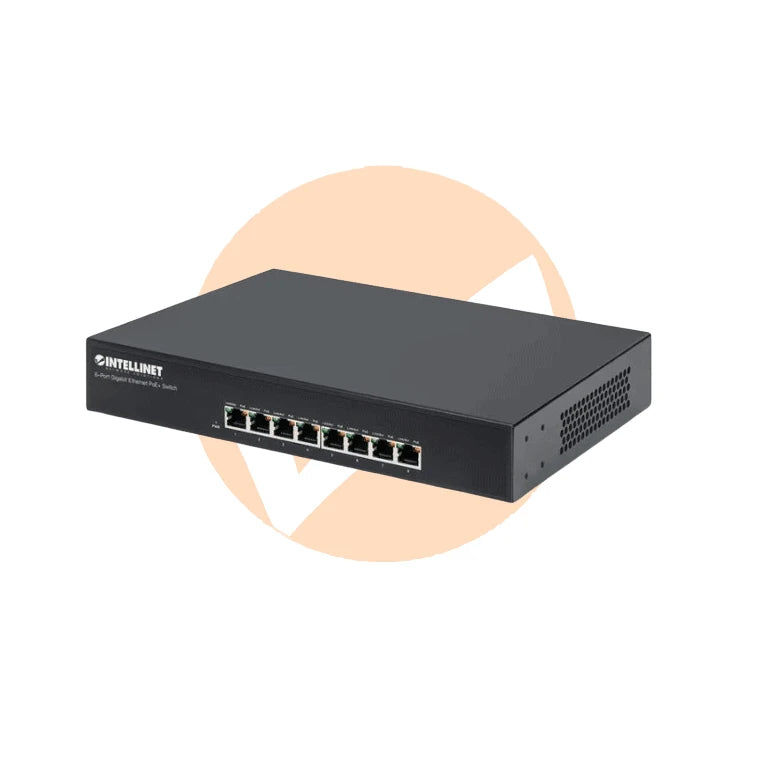INTELLINET 560641 - SWITCH GIGABIT POE+ DE 8 PUERTOS IEEE 802.3AT/AF POWER OVER ETHERNET (POE+(POE), 140 W, ENDSPAN, PARA ESCRITORIO, PARA MONTAJE EN RACK DE 19"-Switches POE-INTELLINET-Bsai Seguridad & Controles