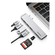 HUB MULTIFUNCIONAL PARA MACBOOK PRO/AIR, 3 PUERTOS USB3.0 + MEMORIASD + MEMORIATF+ PD-Megafonia y Audioevacuacion-UGREEN-Bsai Seguridad & Controles