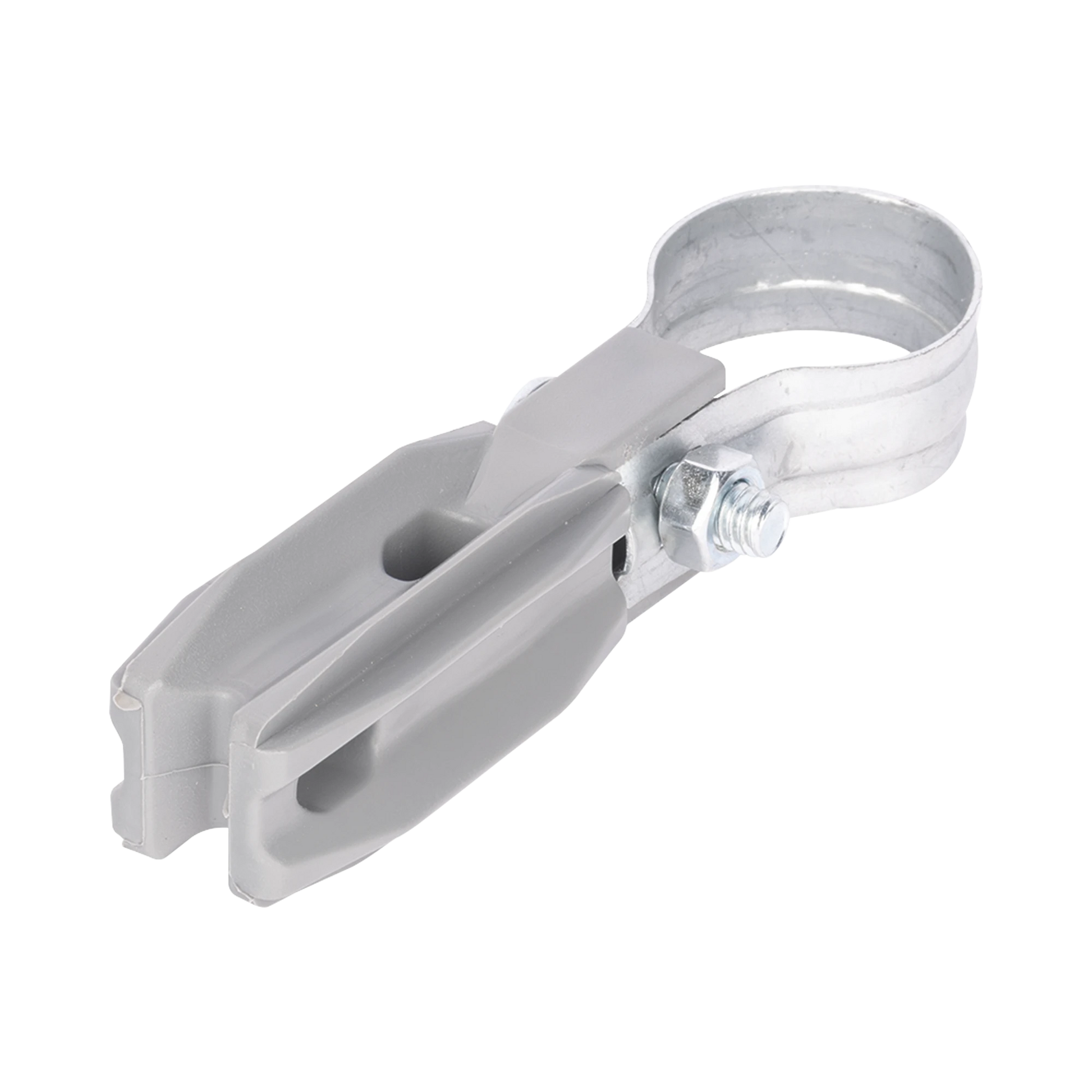 AISLADOR DE PASO O ESQUINA DE COLOR GRIS CON ABRAZADERA INCLUIDA DE 1 PULGADA PARA USO EN POSTE CERCO ELÉCTRICO-Cercas Eléctricas-SFIRE-Bsai Seguridad & Controles