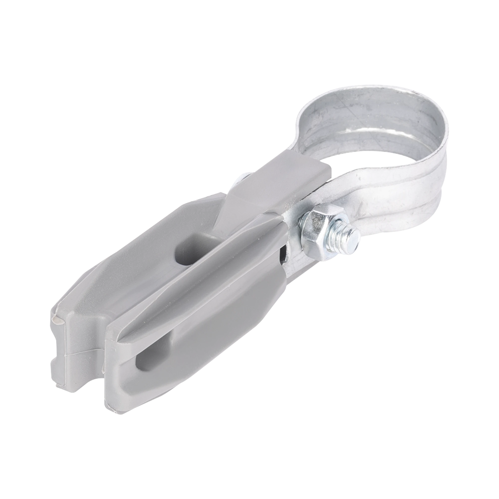 AISLADOR DE PASO O ESQUINA DE COLOR GRIS CON ABRAZADERA INCLUIDA DE 1 PULGADA PARA USO EN POSTE CERCO ELÉCTRICO-Cercas Eléctricas-SFIRE-Bsai Seguridad & Controles
