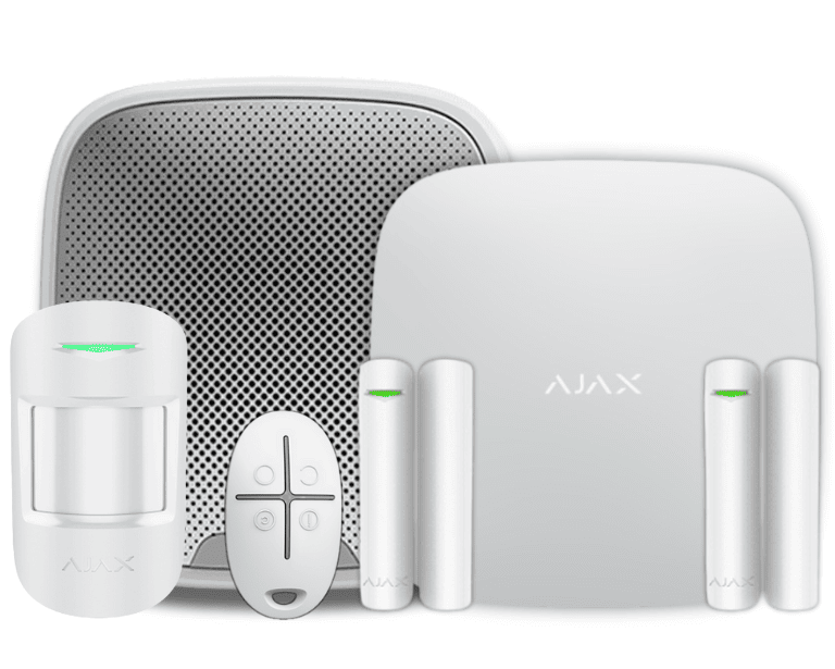 AJAX KIT RESIDENCIAL PLUS EXT- 1 HUB2PLUS CONEXIÓN ETHERNET/WIFI/LTE COLOR BLANCO/APP “AJAX PRO” IOS Y ANDROID, 1 SENSOR DE MOVIMIENTO, 2 DETECTORES PARA PUERTA O VENTANA, 1 CONTROL REMOTO Y 1 SIRENA EXTERIOR INALÁMBRICA #RESIDENCIAL #NUEVOKIT