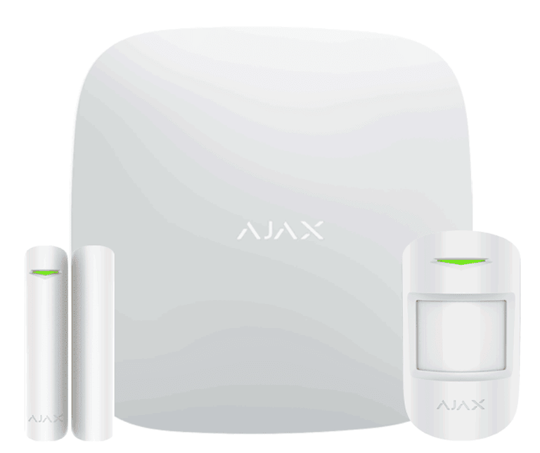 AJAX KIT BASIC - PANEL DE  ALARMA HUB 4G CONEXIÓN ETHERNET Y UNA RANURA SIM 4G / APP “AJAX PRO” IOS Y ANDROID , 1 SENSOR DE MOVIMIENTO Y 1 DETECTOR DE PUERTA O VENTANA CON ENTRADA AUXILIAR EN COLOR BLANCO #AJAXBDAYS