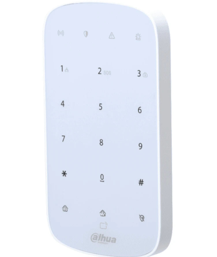 DAHUA DHI-ARK30T-W2 - TECLADO INALÁMBRICO INTERIOR TOUCH PARA ARMADO Y DESARMADO / SOPORTA HASTA 32 USUARIOS CON PIN O TARJETAS MIFARE / INDICADORES LED DE STATUS DEL PANEL / ALARMA DE BATERÍA BAJA / #ALARMASDAHUA-Teclados-DAHUA-Bsai Seguridad & Controles
