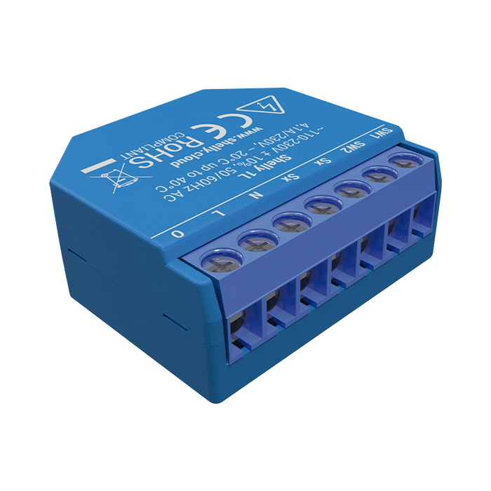 (NO REQUIERE NEUTRO!) RELEVADOR / INTERRUPTOR WIFI INDUSTRIAL INDUSTRIAL Y RESIDENCIAL INTELIGENTE / HASTA 5A / SOPORTA GOOGLE /ALEXA / NUBE P2P Y CONTROL LOCAL /-Automatizacion - Casa Inteligente-ALLTERCO ROBOTICS EOOD-SHELLY1L-Bsai Seguridad & Controles