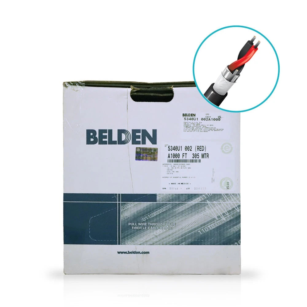 CABLE PARA SEGURIDAD Y SONIDO BELDEN 5340U1 002A1000 FORRO PVC ROJO CMG FPL PLTC-ER 2C/18 2 CONDUCTORES CALIBRE 18 AWG USO SISTEMAS DE SEGURIDAD,INTERCOMUNICADOR,AUDIO/ALTAVOZ,CONTROLES DE ENERGIA LIMITADA PARA HAMBIENTES HUMEDOS-Audio / Control / Intrusi&oacute;n-BELDEN-Bsai Seguridad & Controles