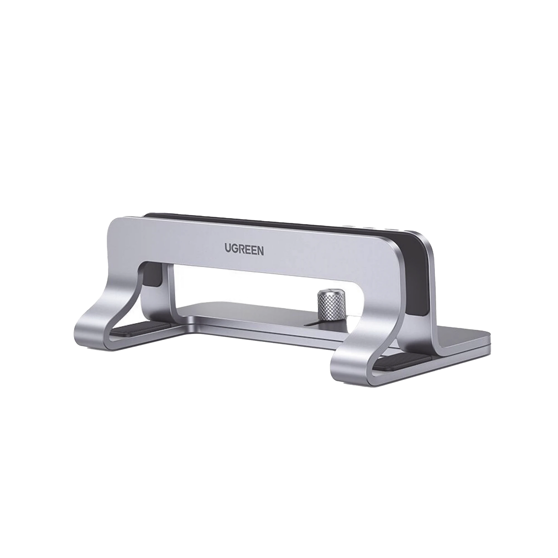 SOPORTE VERTICAL PARA LAPTOP / ADECUADO PARA PARA ESCRITORIO / ANCHURA AJUSTABLE (12-26MM) / AMPLIA COMPATIBILIDAD / ANTI-ARAÑAZOS / ANTI-DESLIZANTE /AJUSTABLE MEDIANTE TORNILLOS / COLOR PLATA / ALUMINIO + SILICONA-Accesorios Generales-UGREEN-Bsai Seguridad & Controles