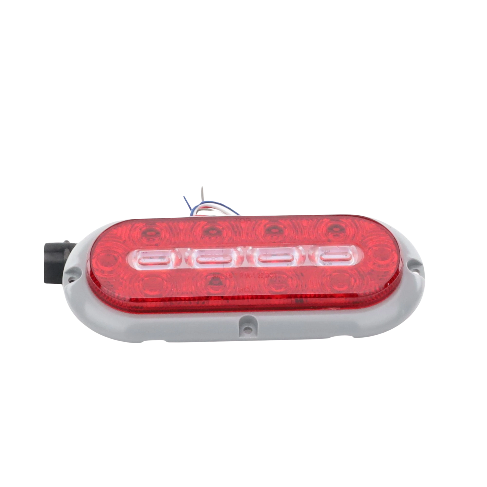 PLAFÓN OVALADO DE 7.5" PARA CAMIONES DE TRANSPORTE, 18 LED ULTRA BRILLANTES, COLOR ROJO/CLARO/AMBAR-Luces Auxiliares Vehiculares-ECCO-Bsai Seguridad & Controles