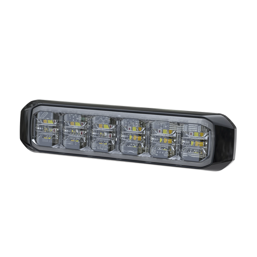 LUZ AUXILIAR DE 18 LED, SAE, TRICOLOR, BISEL NEGRO, ROJO/BLANCO/AMBAR, LENTE TRANSPARENTE-Sirenas / Bocinas y Controladores Vehiculares-SIGNALPRO-SP18RWA-Bsai Seguridad & Controles