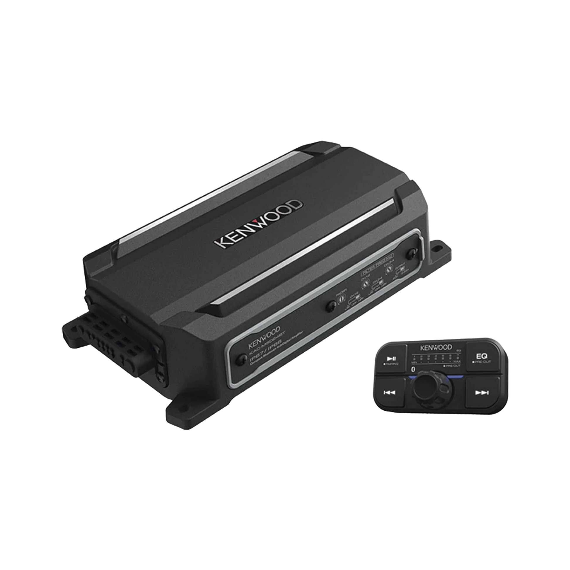 AMPLIFICADOR DE AUDIO DE 4 CANALES CON CONTROL REMOTO Y CON CONEXIÓN BLUETOOTH DE 600 W DE SALIDA MÁXIMA-Soluciones Marinas-JVC KENWOOD-Bsai Seguridad & Controles