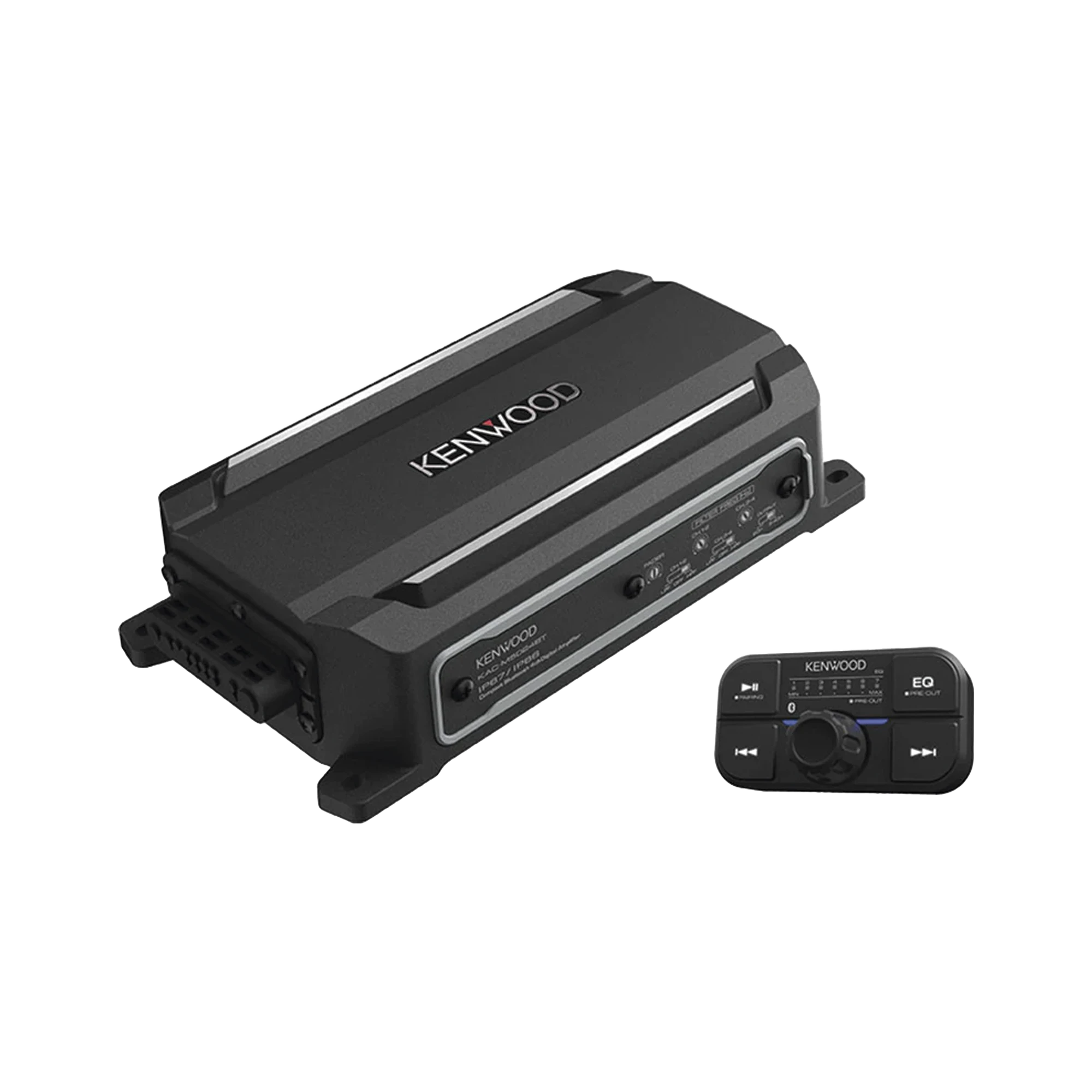 AMPLIFICADOR DE AUDIO DE 4 CANALES CON CONTROL REMOTO Y CON CONEXIÓN BLUETOOTH DE 600 W DE SALIDA MÁXIMA-Soluciones Marinas-JVC KENWOOD-Bsai Seguridad & Controles