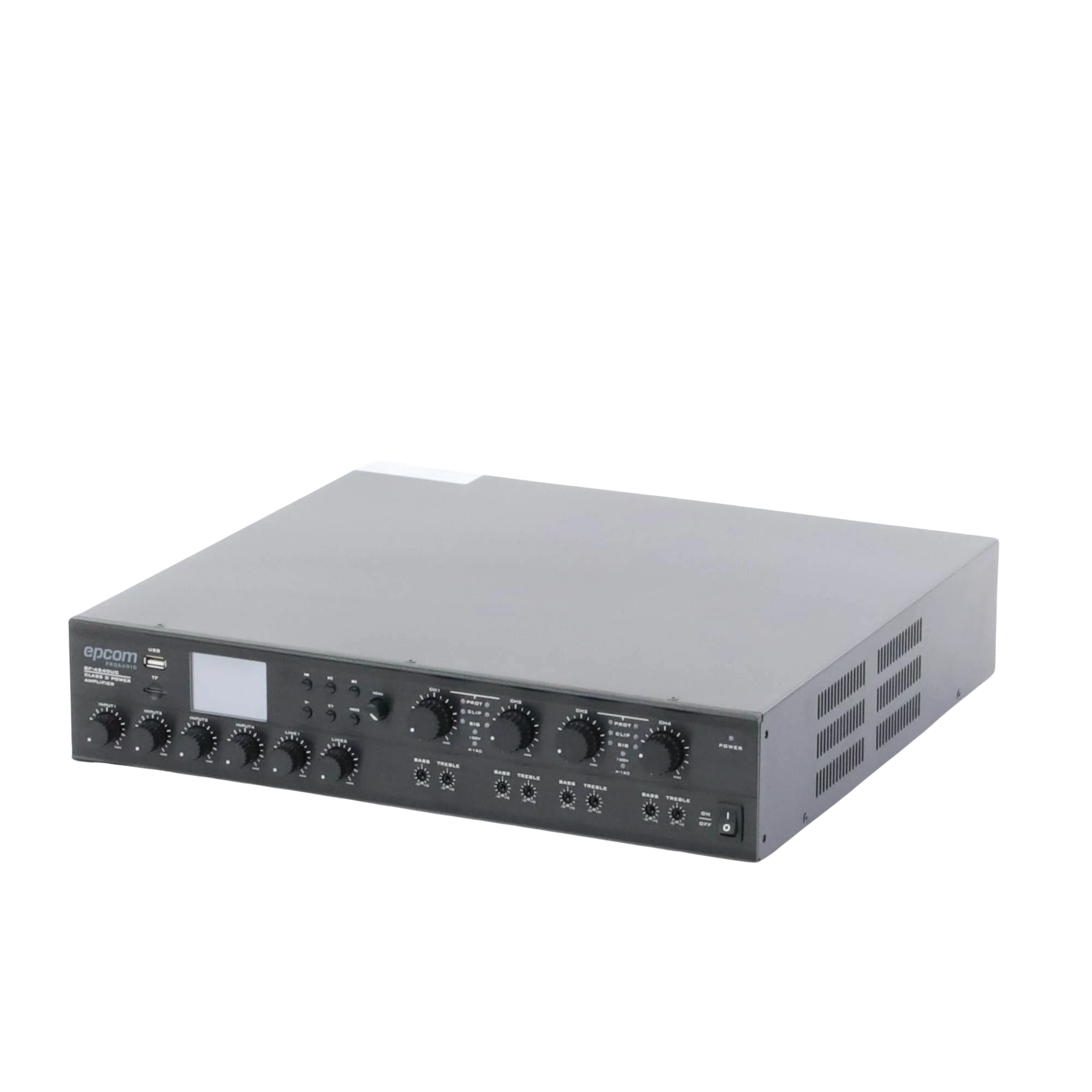 AMPLIFICADOR MEZCLADOR DIGITAL DE MATRIZ DE 4 CANALES-Megafonía y Audioevacuación-EPCOM PROAUDIO-Bsai Seguridad & Controles