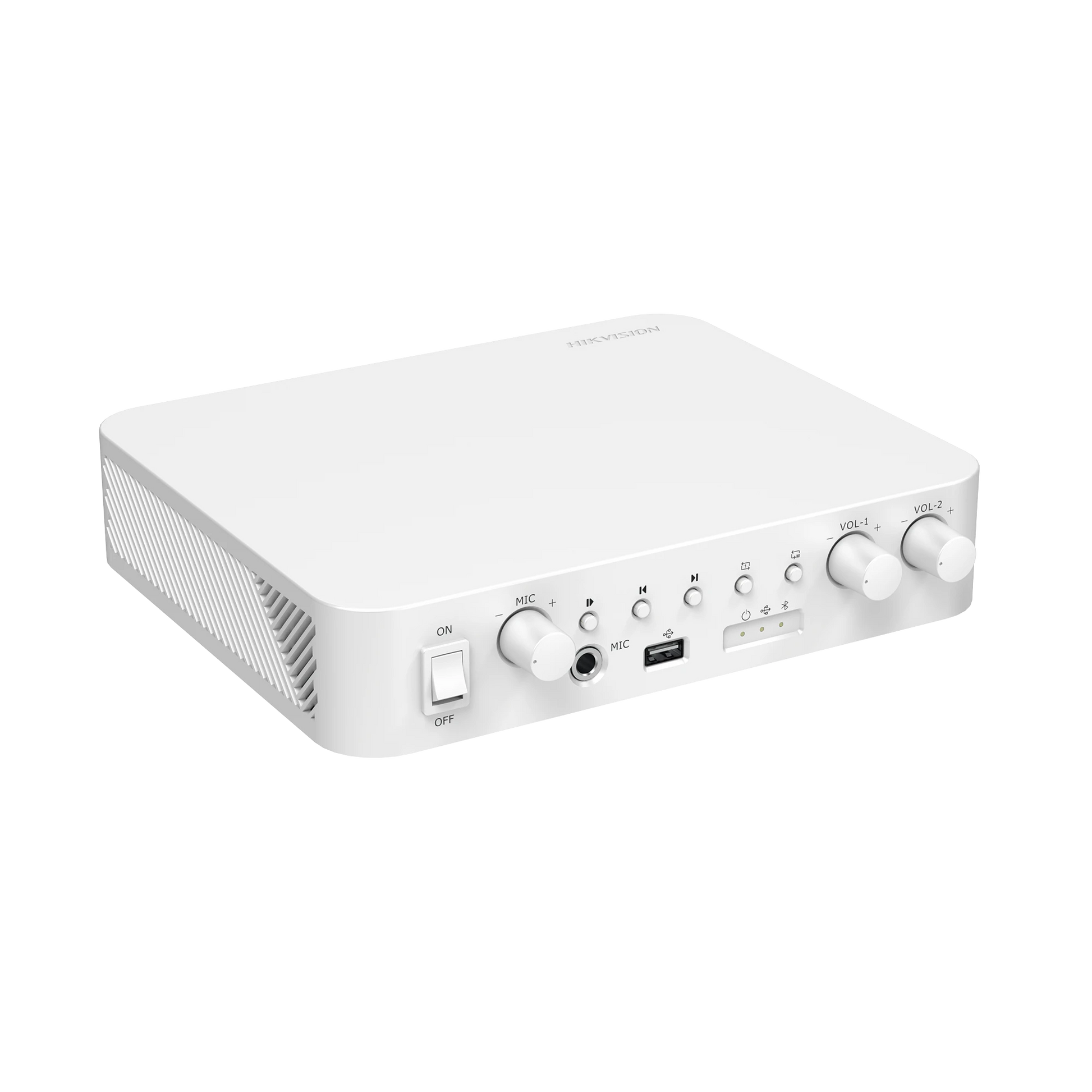 AMPLIFICADOR UNA ZONA / 2 CANALES / 30 W POR CANAL / CONEXIÓN BLUETOOTH / SALIDA 4-8 Ω X 2 / 100V COM X 2 / USO INTERIOR-Audio residencial/Comercial-HIKVISION-DS-QAE0A60G1-VB-Bsai Seguridad & Controles