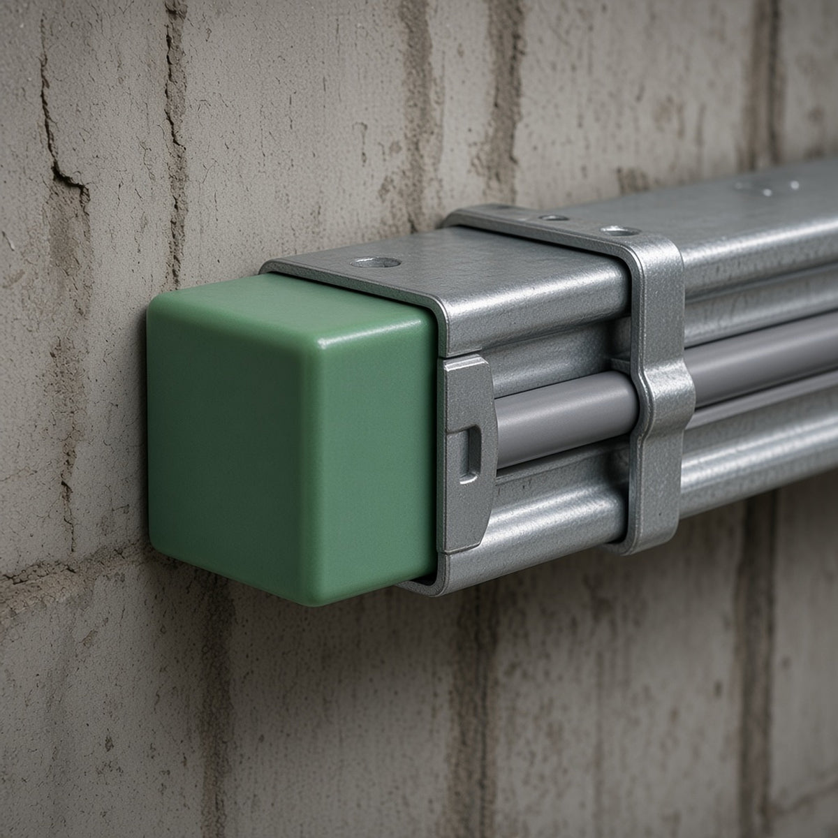 REMATE CUADRADO PARA UNICANAL / 4X4 PULGADAS (10X10 CM) / PVC NO METÁLICO / VERDE OSCURO / SELLADO SÓLIDO [ANC-HS02] instalado