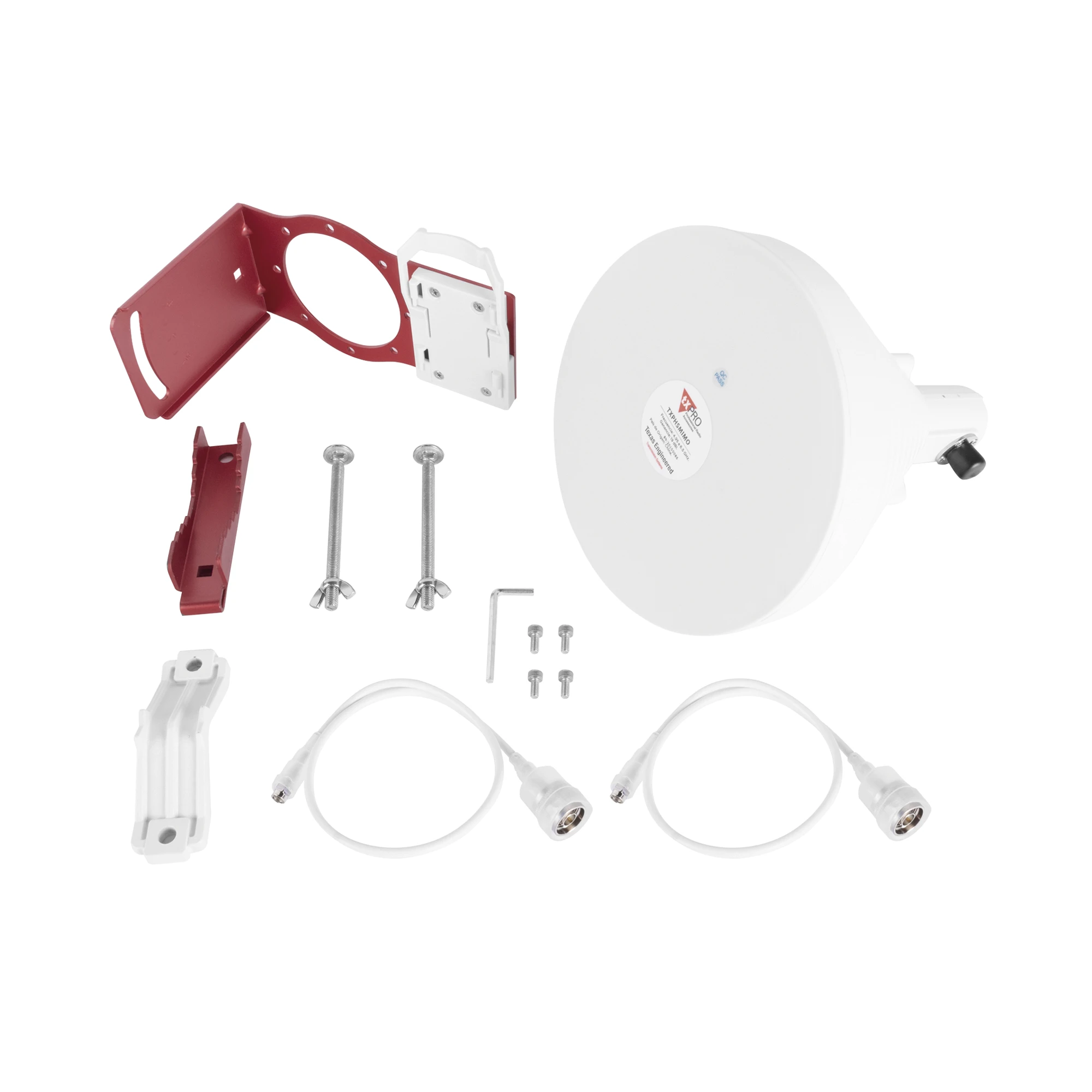 ANTENA SECTORIAL SIMÉTRICA DE 30 °, 19 DBI, 4.9-6.5 GHZ, IDEAL PARA AMBIENTES DE ALTO RUIDO, TIPO DE CONECTOR N-HEMBRA, CON MONTAJE Y JUMPERS INCLUIDOS-Enlaces PtP y PtMP-TXPRO-Bsai Seguridad & Controles
