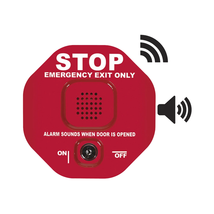 ANUNCIADOR AUDIBLE INALÁMBRICO PARA SALIDA DE EMERGENCIA, TEXTO EN INGLÉS-Sirenas-STI-STI-6400WIR-Bsai Seguridad & Controles