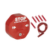 ANUNCIADOR AUDIBLE Y VISIBLE PARA SALIDA DE EMERGENCIA DE DOBLE HOJA, TEXTO EN INGLÉS Y ETIQUETAS EN MÚLTIPLES IDIOMAS-Sirenas-STI-Bsai Seguridad & Controles