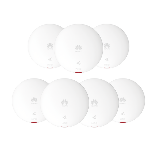 KIT DE 7 - PUNTO DE ACCESO WI-FI 6 / 1.775 GBPS / MU-MIMO 2X2:2 (2.4GHZ Y 5GHZ) / SMART ANTENNA 20% MÁS COBERTURA / INSTALACIÓN EN TECHO Y PARED / SEGURIDAD WP3 / CON ADMINISTRACIÓN GRATUITA DESDE LA NUBE-Redes WiFi-HUAWEI-AP361-KIT7-Bsai Seguridad & Controles