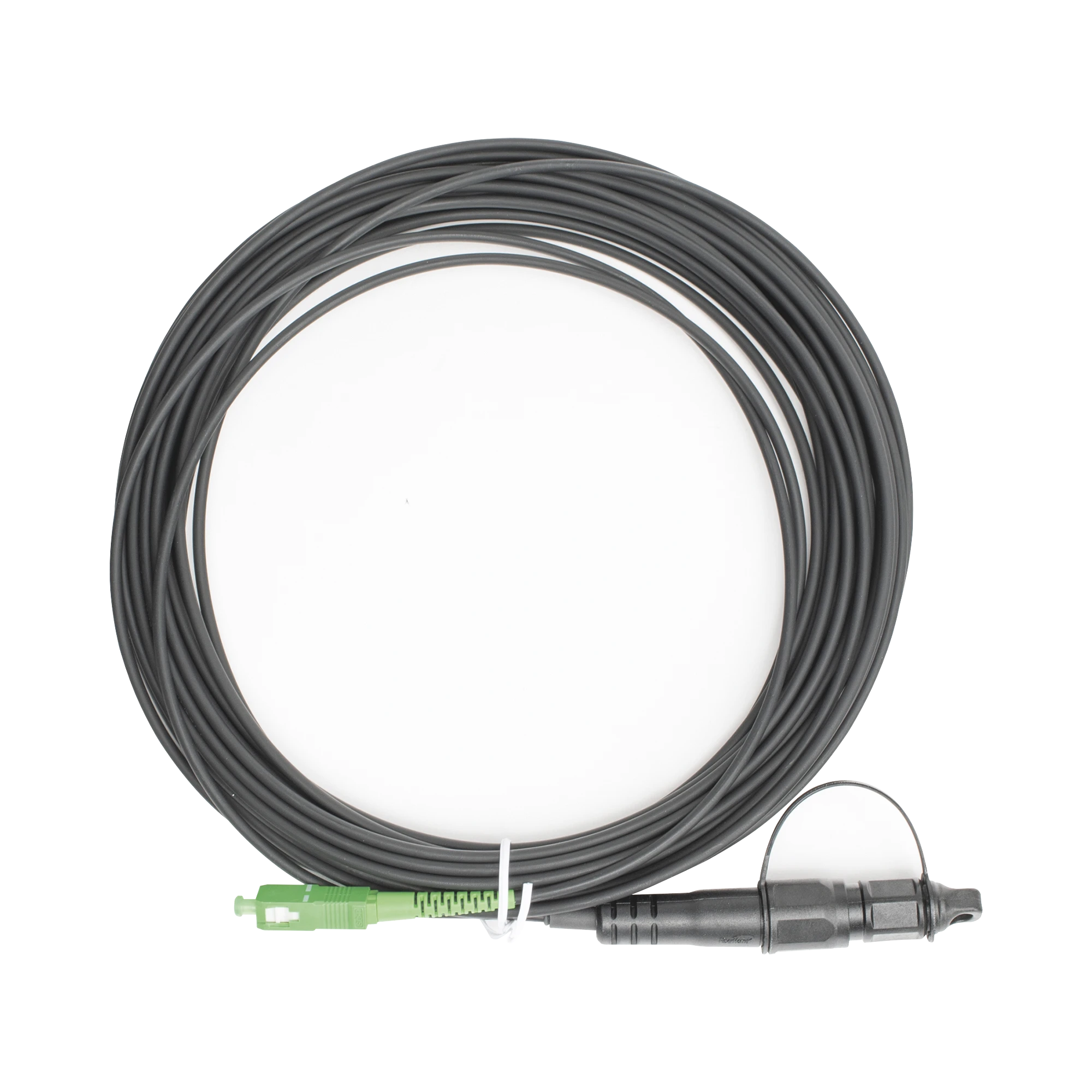 JUMPER DE FIBRA ÓPTICA, CONECTOR SC/APC - CONEXIÓN A CAJA FDP460, REDONDO, 10 METROS, FORRO 3 MM, G657A2, NEGRO-Jumpers y Pigtails-FIBERHOME-Bsai Seguridad & Controles