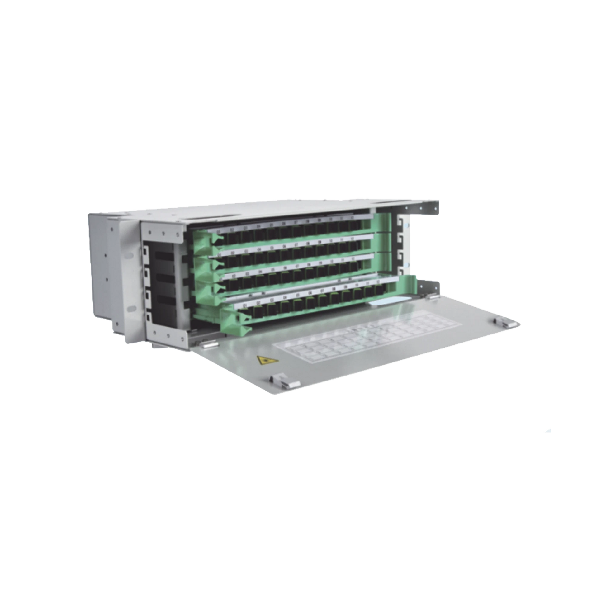 DISTRIBUIDOR DE FIBRA ÓPTICA PARA 144 EMPALMES, CON 144 ACOPLADORES SC/APC Y 144 PIGTAILS, 19, 5 UR-Distribuidores de Fibra Optica-FIBERHOME-Bsai Seguridad & Controles