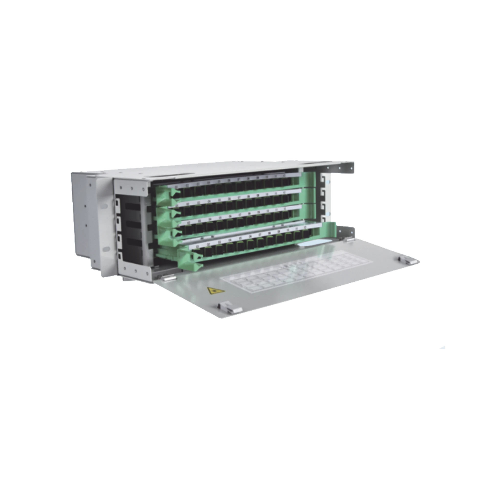 DISTRIBUIDOR DE FIBRA ÓPTICA PARA 144 EMPALMES, CON 144 ACOPLADORES SC/APC Y 144 PIGTAILS, 19, 5 UR-Distribuidores de Fibra Optica-FIBERHOME-Bsai Seguridad & Controles