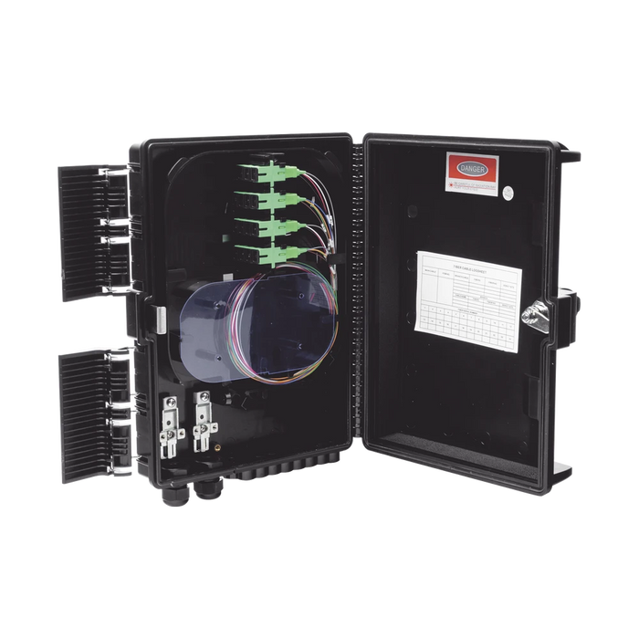 CIERRE DE EMPALME PARA 24 FUSIONES DE FIBRA ÓPTICA, INTERIOR/EXTERIOR, CON 16 ACOPLADORES SC/APC Y SPLITTER 1X16, IP65-Redes FTTH/PON-FIBERHOME-Bsai Seguridad & Controles