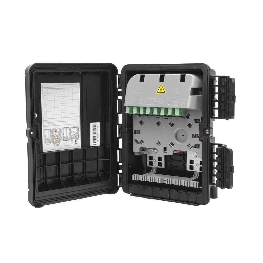 CIERRE DE EMPALME PARA 20 FUSIONES DE FIBRA ÓPTICA, EXTERIOR, 8 ACOPLADORES SC/APC, INCLUYE SPLITTER 1X8, IP65 " VERSION CARGADA"-Redes FTTH/PON-FIBERHOME-Bsai Seguridad & Controles