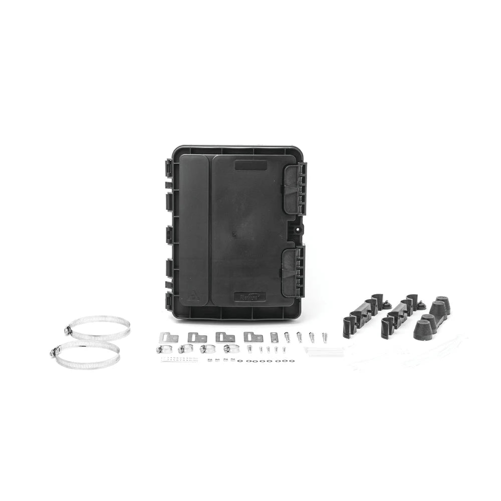 CIERRE DE EMPALME PARA 20 FUSIONES DE FIBRA ÓPTICA, EXTERIOR, 8 ACOPLADORES SC/APC, INCLUYE SPLITTER 1X8, IP65 " VERSION CARGADA"-Redes FTTH/PON-FIBERHOME-Bsai Seguridad & Controles