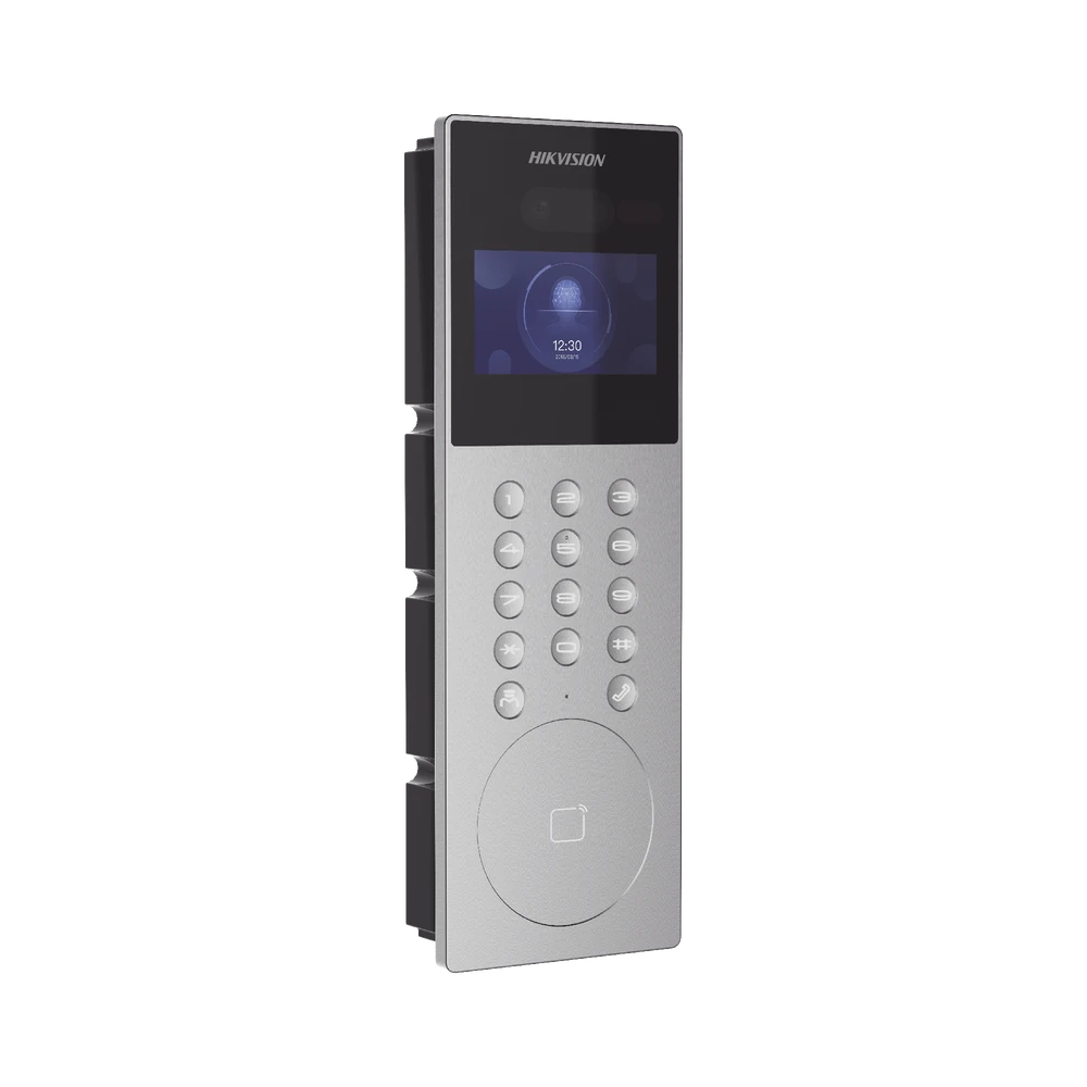 VIDEOPORTERO IP MULTIAPARTAMENTO CON RECONOCIMIENTO FACIAL / LLAMADA A APP HIKCONNECT / PROTECCIÓN IP65 / APERTURA POR ROSTRO, TARJETA O APP-Porteros-HIKVISION-Bsai Seguridad & Controles