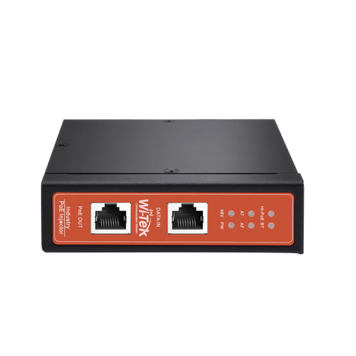 INYECTOR POE INDUSTRIAL / DC ENTRADA 12-57V / POE SALIDA DE HASTA 90W / CARCASA DE METAL / RIEL DIN / APLICACIONES CCTV-Ups/No Break-WI-TEK-WIPOE58BTIDC-Bsai Seguridad & Controles