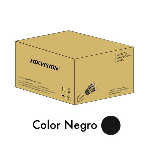 BOBINA DE CABLE UTP 305 MTS / CAT 6 (23 AWG) / COLOR NEGRO / PE (POLIETILENO) / USO EN EXTERIOR / 100% COBRE / APLICACIONES DE CCTV Y REDES DE DATOS-Cables y Conectores-HIKVISION-DS-1LN6OPSPE-Bsai Seguridad & Controles