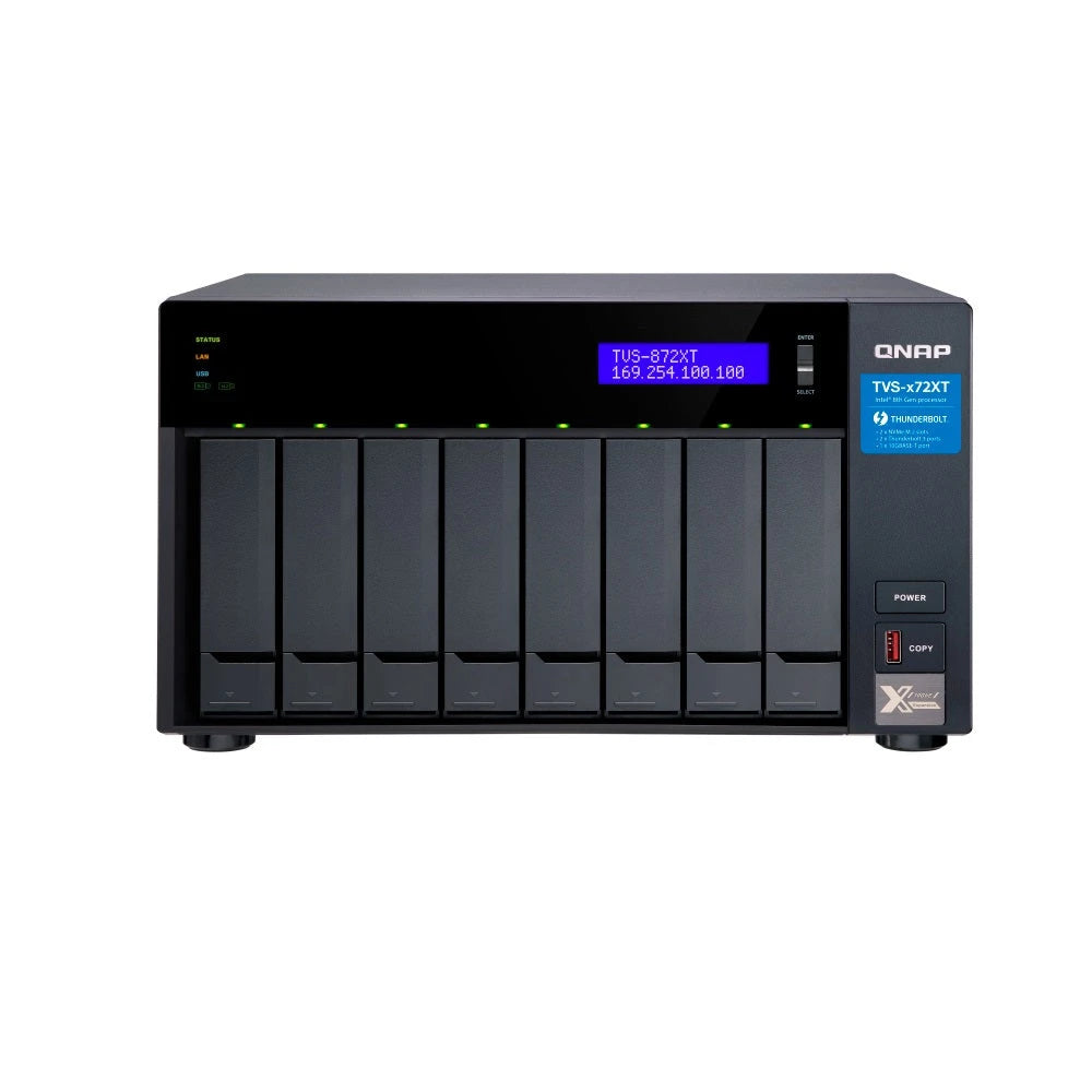 NAS QNAP TVS-872XT-I5-16G-US PROCESADOR INTEL CORE I5/ MEMORIA RAM 16GB / 8 BAHIAS FRONTALES SATA 3.5 PULGADAS Y 2.5 PULGADAS/ 2 PUERTOS RJ45 1GBE + 1 PUERTO 10GBASE-T / MONTAJE EN ESCRITORIO / APLICACIONES DE USO PYME-EMPRESARIAL PARA COMPARTIR Y RES...-Servidores NAS / STORAGE-QNAP-Bsai Seguridad & Controles