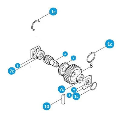 ARBOL LENTO CON ENGRANE DE PLÁSTICO PARA BARRERAS GARD4, G4000 Y G6000-Acceso Vehicular-CAME-119-RIG051-Bsai Seguridad & Controles