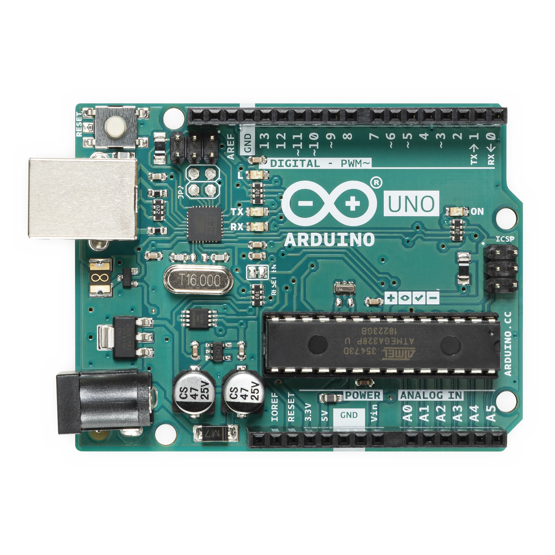 ARDUINO UNO REV3 / UNA GRAN HERRAMIENTA PARA INICIAR EN EL MUNDO DE LA ELECTRÓNICA Y LA PROGRAMACIÓN, CHIP REEMPLAZABLE, ADAPTADOR PARA BATERÍA 9V-Drones, Robots e Industrial-ARDUINO LLC-Bsai Seguridad & Controles