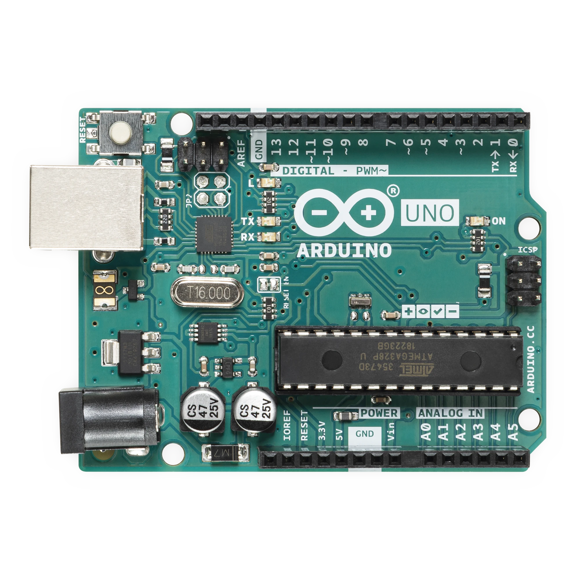 ARDUINO UNO REV3 / UNA GRAN HERRAMIENTA PARA INICIAR EN EL MUNDO DE LA ELECTRÓNICA Y LA PROGRAMACIÓN, CHIP REEMPLAZABLE, ADAPTADOR PARA BATERÍA 9V-Drones, Robots e Industrial-ARDUINO LLC-Bsai Seguridad & Controles