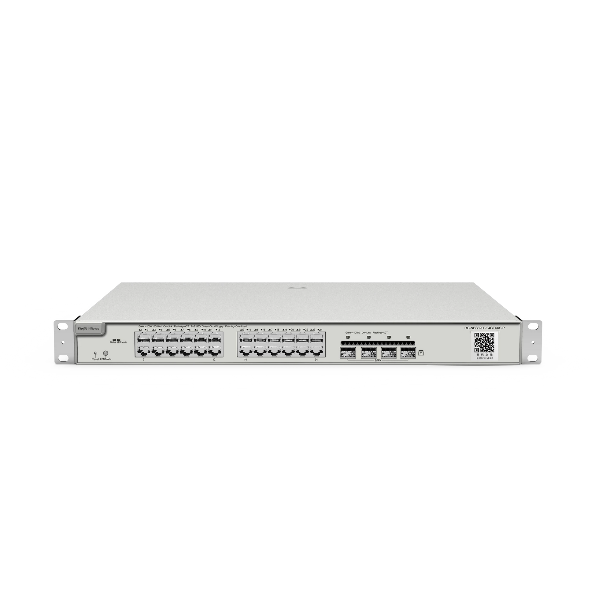 SWITCH ADMINISTRABLE CLOUD 24 PUERTOS GIGABIT POE 802.3AF/AT 370W-Switches-RUIJIE-Bsai Seguridad & Controles